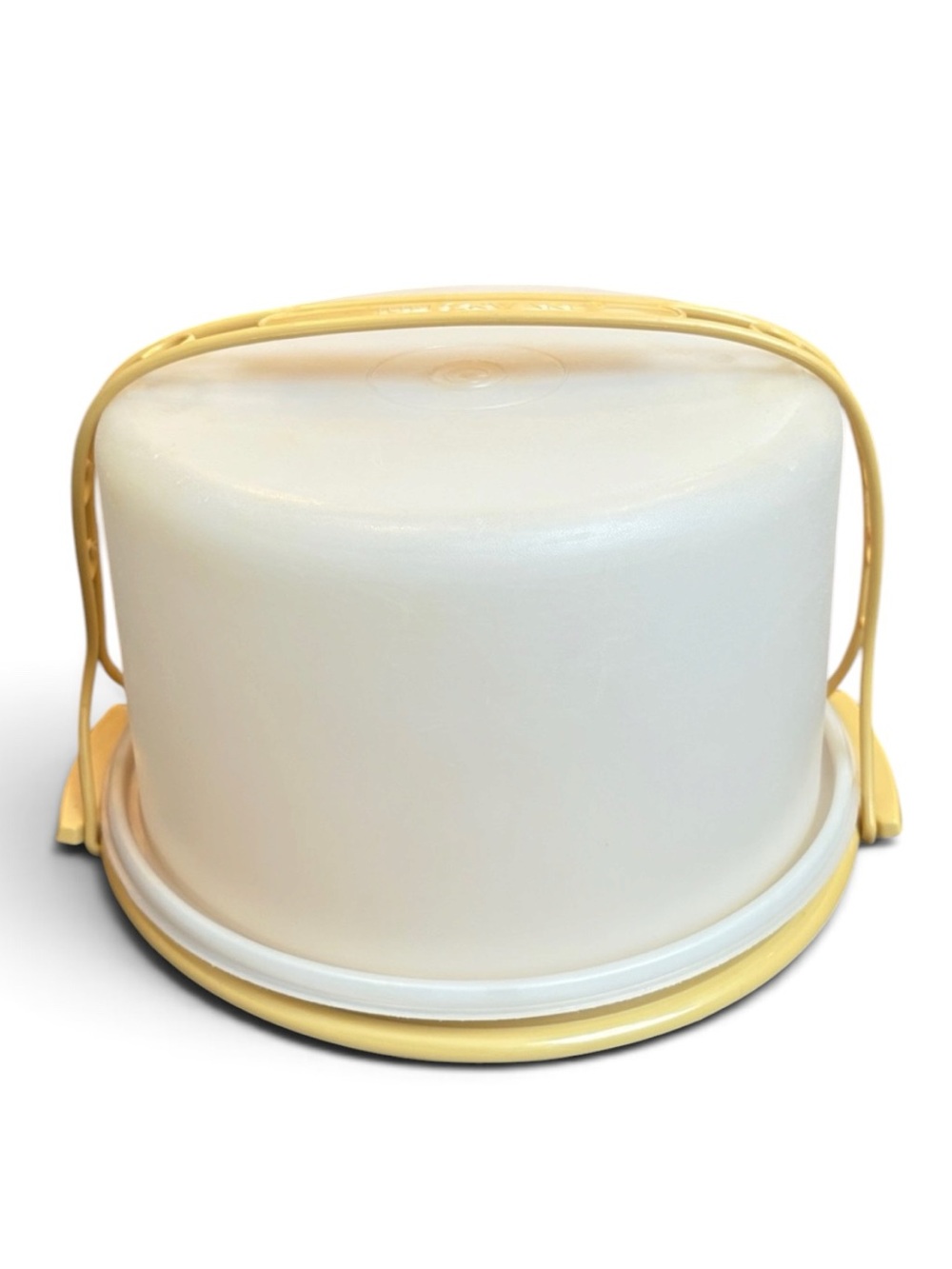 Vintage Tupperware Cake Taker Harvest Gold Base and Handle & Lid